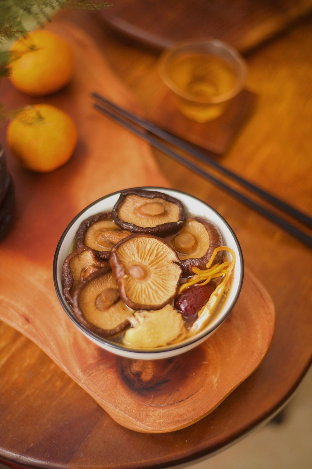 bowl of shiitake mushroom soup