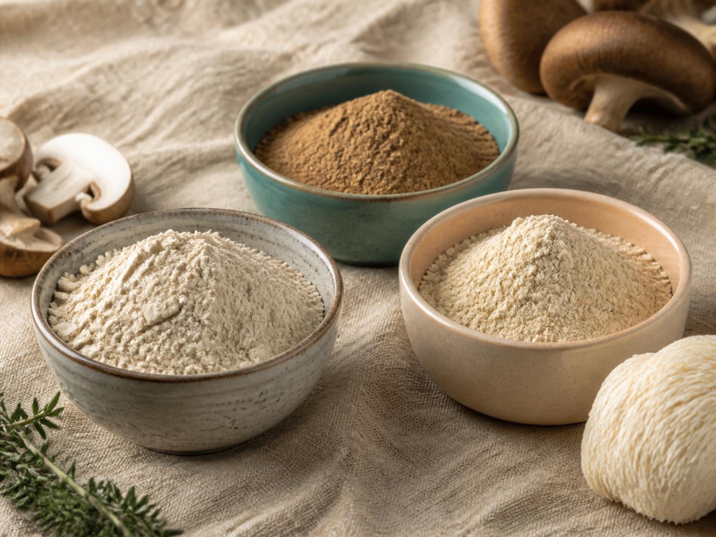 Button, shiitake & lion's mane powders