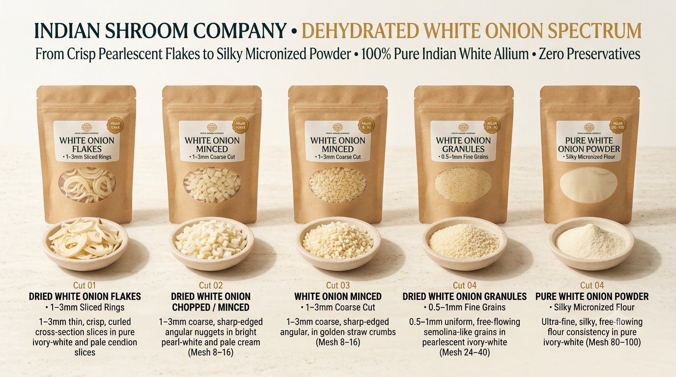Dehydrated white onion range