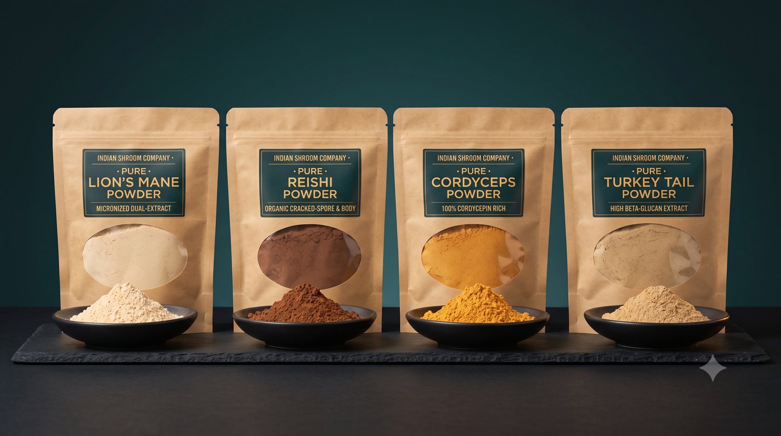 Nutraceutical mushroom wellness powders