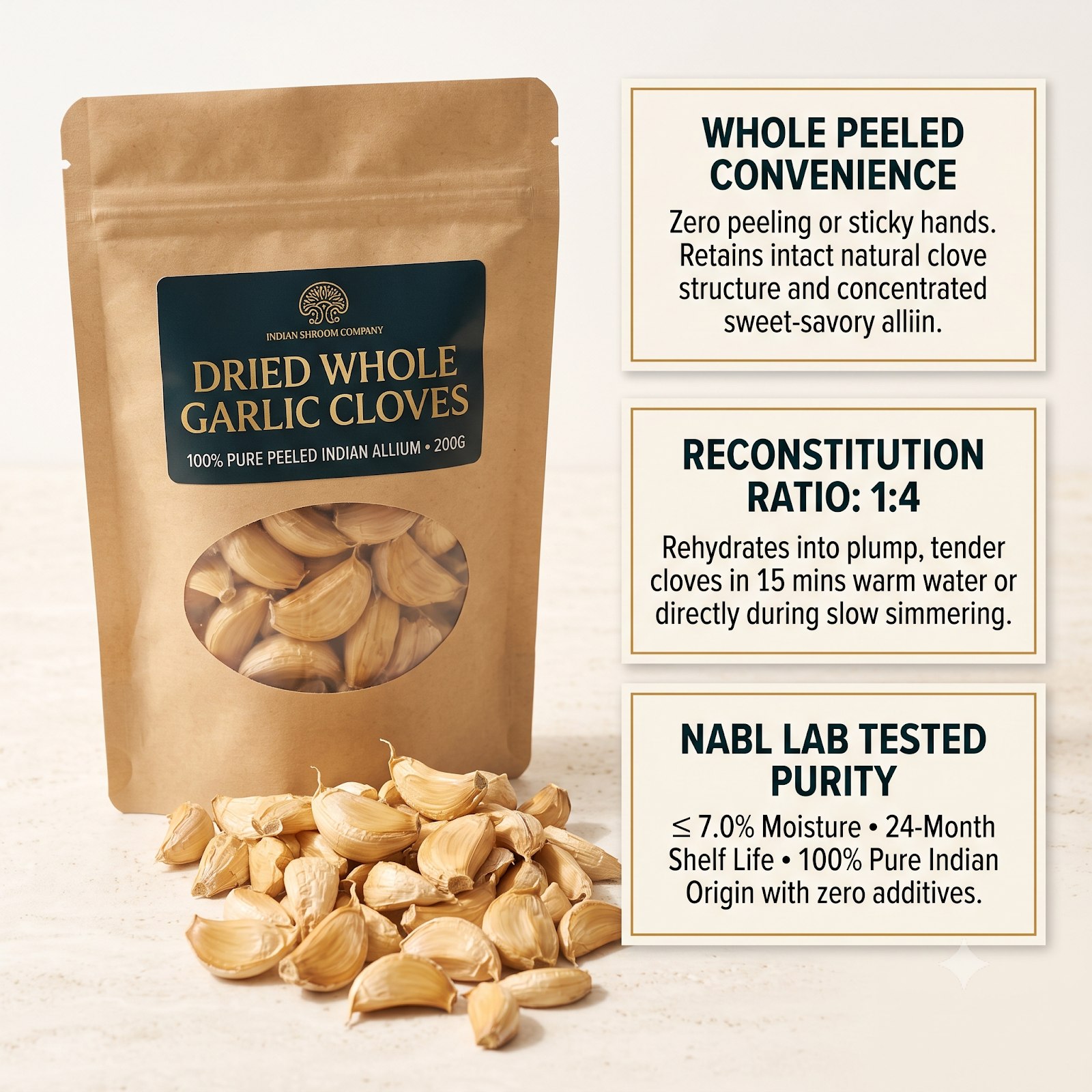 Dried whole garlic