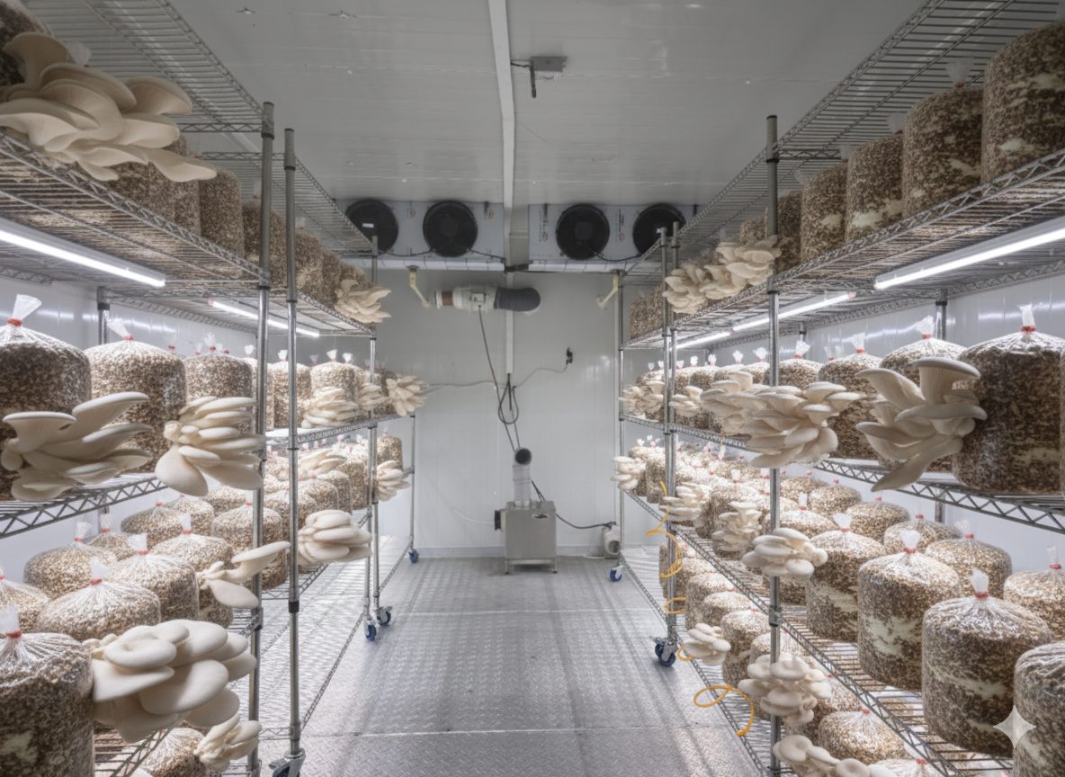 SAFE turnkey mushroom grow room — innovation in mushroom cultivation