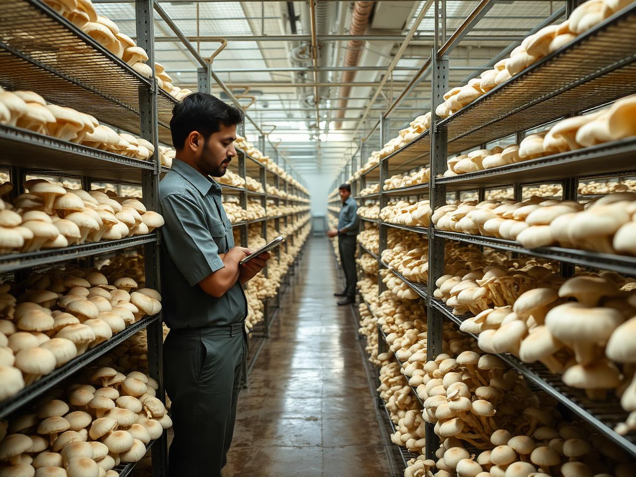 Indian mushroom cultivation facility
