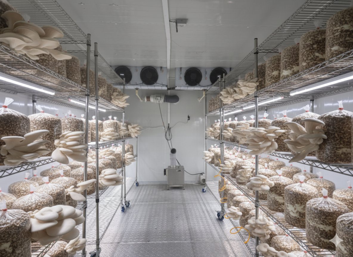 S.A.F.E. grow room, ready for bag loading